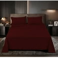thumbnail image 1 of Perfectly Series Rayon Made from Bamboo Sheet Set - Wrinkle Free -Softer than Cotton- Deep Pockets - 4 Piece - 1 Fitted Sheet, 1 Flat, 2 Pillowcases Full, Burgundy, 1 of 4