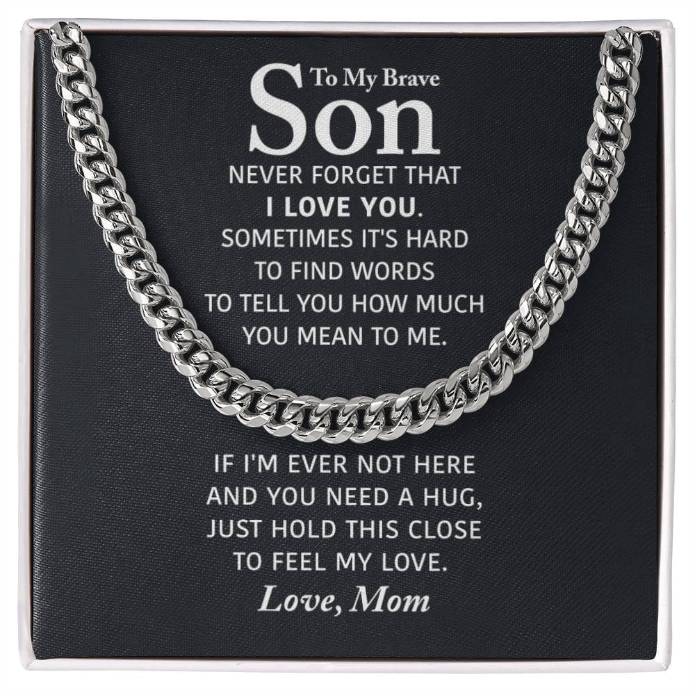 Chain Message Card Perfecto Gift for Son, Cuban Link Chain - Stainless Steel/ Yellow ...