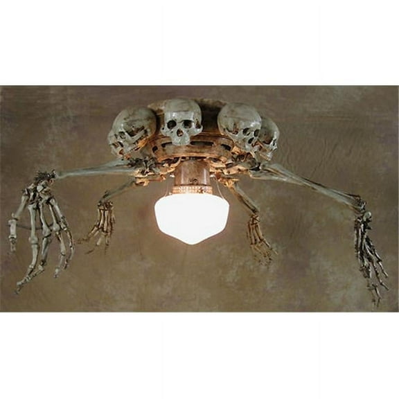 Perfectpretend Skeleton Arm 44" Light Flush Mount Three-Speed Reverse Ceiling Fan with Light Bulb