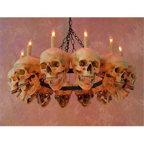 Perfectpretend Skull 12-Light Gothic Metal Plug-In Chandelier