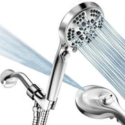 Perfectyihui 10 Modes Handheld Shower Head, 59in Stainless Steel Hose, Bracket (Chrome)