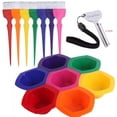 thumbnail image 1 of Perfehair Hair Color Brush and Bowl Set, 7 Different Rainbow Color, 1 of 9