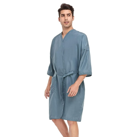 Perfehair Hair Salon Capes Smock Gown Robe for Women & Men Clients Hair Coloring, Hair Cutting, Cosmetology, Light Weight & Soft Smocks, Grey