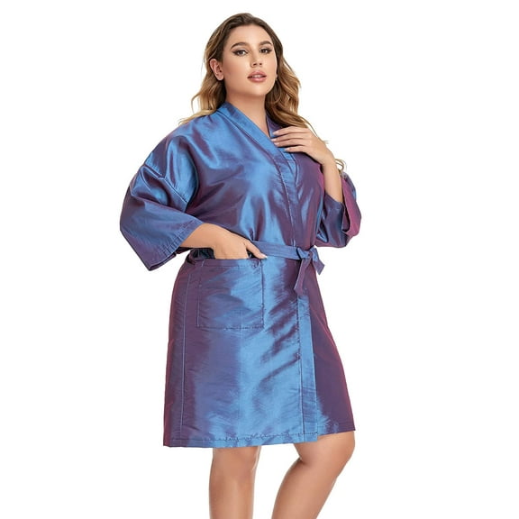 Perfehair Salon Client Gown Robes Cape, Hair Salon Smock for Clients- Kimono Style, Purple