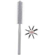 Perfehair Small Mini Plastic Round Hair Styling Brush with Nylon Bristle for Short Hair Blow Drying, 1 inch Diameter Barrel, Grey