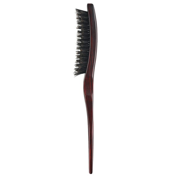 Perfehair Teasing Hair Brush with Wooden Handle, 3 Row Slim Backcombing Brush, 8.8 inch