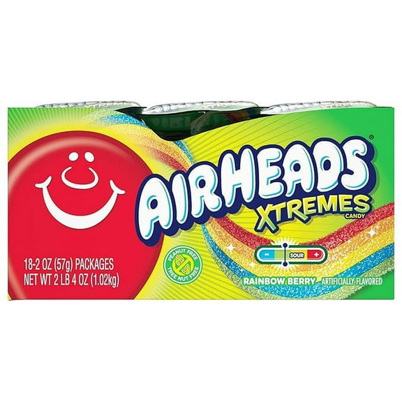 Perfetti Van Melle Xtreme Rainbow Berry Sweetly Sour Belt Airhead -- 216 per case.