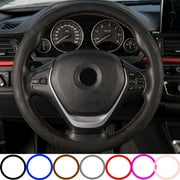Perflex Universal Silicone Steering Wheel Cover, Fits Steering Wheels with 14 to 23 Inches in Diameter, Leather Car Accessory Anti-Slip Lining Black