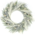 thumbnail image 1 of Perfnique 24'' Christmas Wreaths for Front Door with Lights, Winter Outdoor Wreath for Wall Fireplace Decor (Pine and Pampas), 1 of 6