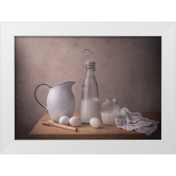 Perfoncio, Margareth 18x14 White Modern Wood Framed Museum Art Print Titled - Omelet?