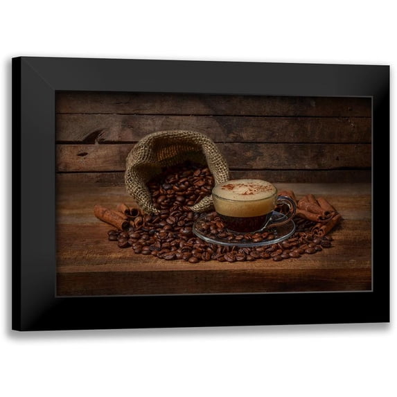 Perfoncio, Margareth 24x17 Black Modern Framed Museum Art Print Titled - Coffee Time