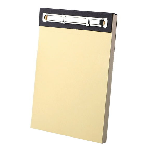 Perforated Edge Tear-Off Note Book, Detachable Portable Kraft Paper Thickened Notebook, Metal Clip Loose-Leaf Hand-Tear Message Pad, Versatile Notepad for Meeting Notes and Lists