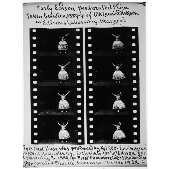 Perforated Film 1888. Ndeveloped By George Eastman At Rochester New York. This Sequence Was Photographed By William