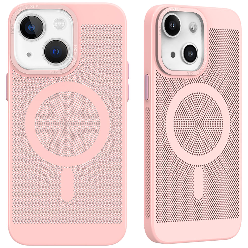 Perforated Heat Dissipation Case with MagSafe for iPhone 15 Pink