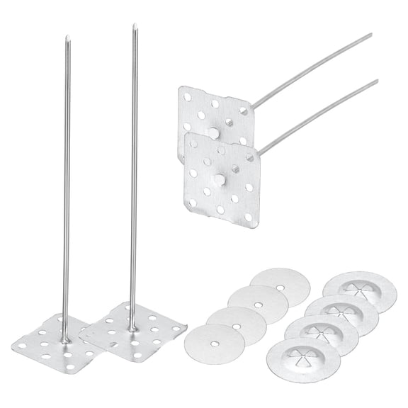 Perforated Insulation Pins 3.9 Inch, 60 Pcs 0.8 Inch Washers Insulation Stick Pins Aluminum Round Insulation Hangers for Foam Board Wall Floor Ceiling