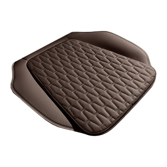 Perforated Leather Car Seat Cushion, Breathable and Comfortable Four-Season Pad, Universal Fit for Most Cars ( Brown )