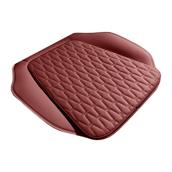 Perforated Leather Car Seat Cushion, Breathable and Comfortable Four-Season Pad, Universal Fit for Most Cars ( Red )
