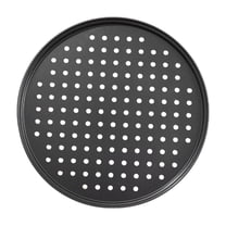 Perforated Pizza Pan - Stainless Steel, Non-Stick, Even Heat - for Home/Commercial Kitchen Pizza Baking