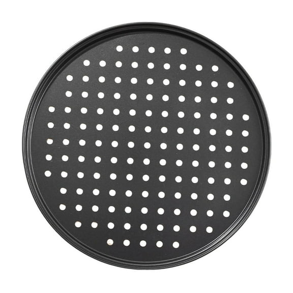 Perforated Pizza Pan - Stainless Steel, Non-Stick, Even Heat - for Home/Commercial Kitchen Pizza Baking