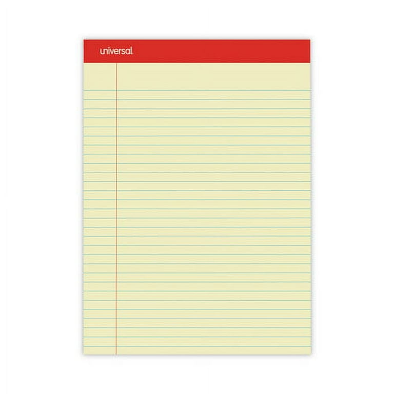 Perforated Writing Pads, Wide/Legal Rule, 50 Canary-Yellow 8.5 x 11.75 Sheets, Dozen Perforated Writing Pads, Wide/Legal Rule, 50 Canary-Yellow 8.5 x 11.75 Sheets, Dozen