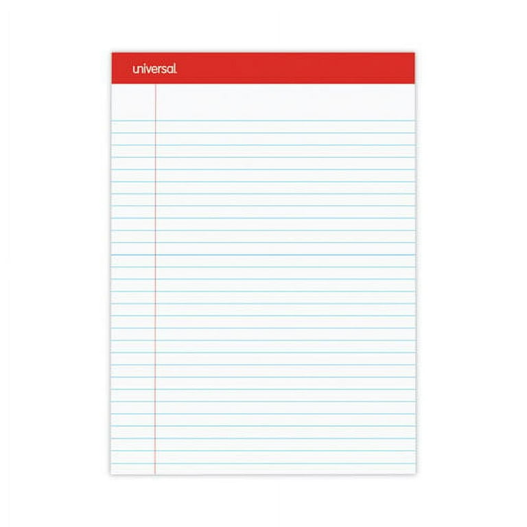 Perforated Writing Pads, Wide/Legal Rule, 50 White 8.5 x 11.75 Sheets, Dozen Perforated Writing Pads, Wide/Legal Rule, 50 White 8.5 x 11.75 Sheets, Dozen