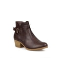 thumbnail image 1 of Perforated Women's Chunk Heel Booties in Brown, 1 of 3