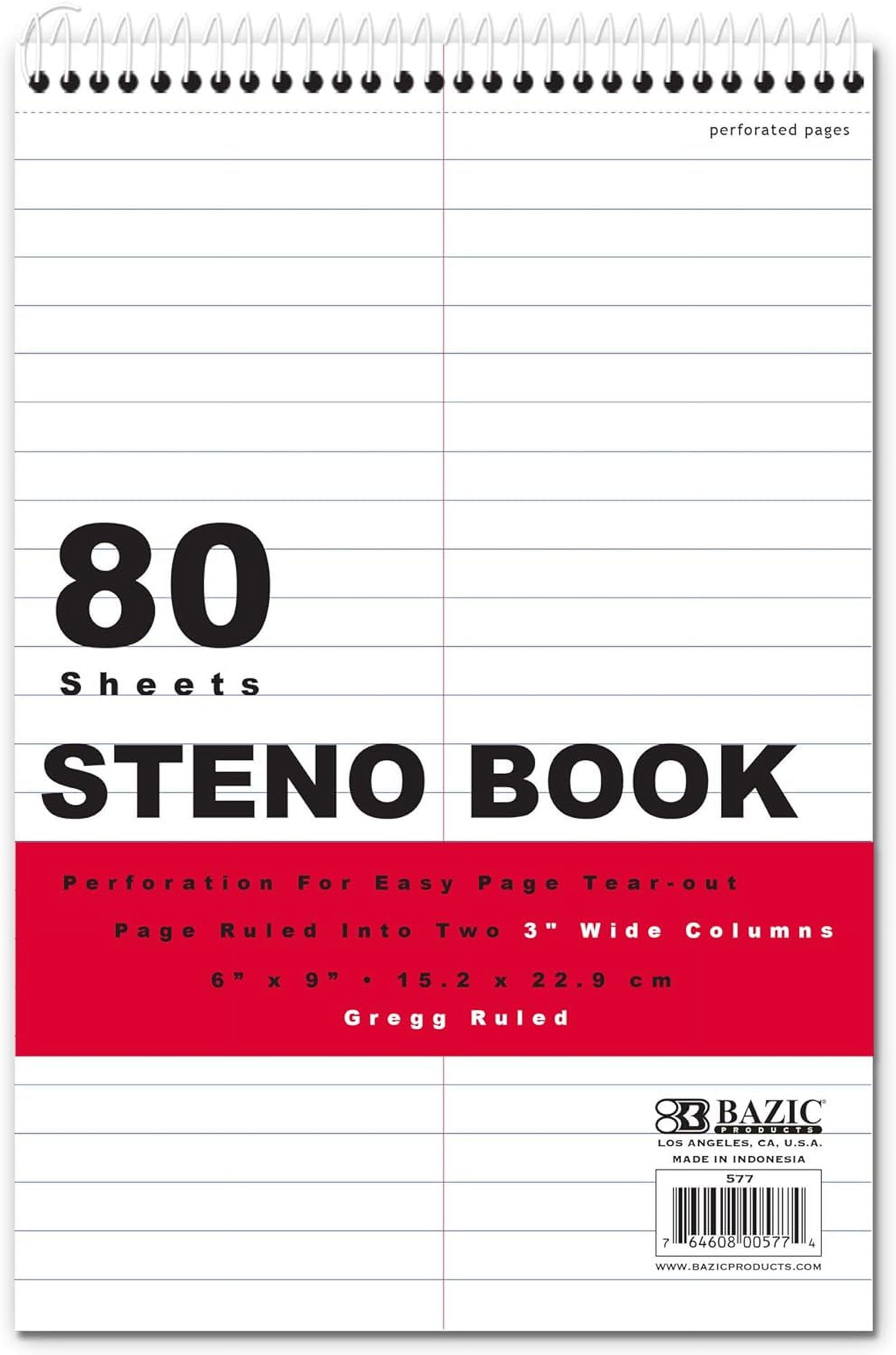 Perforated Writing Pad Writing Pad, 80 6"X9" White Gregg Ruled Steno
