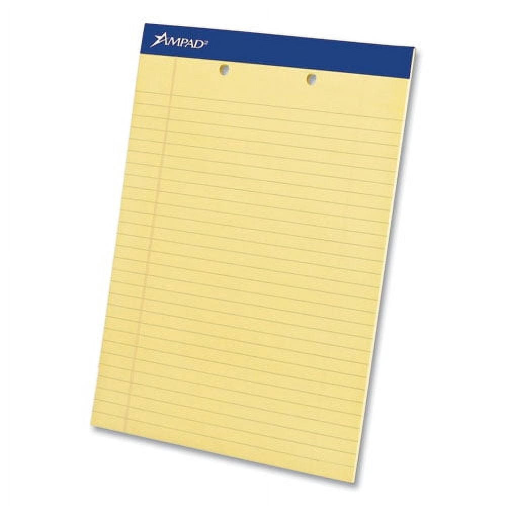 Perforated Writing Pads, Wide/legal Rule, 50 Canary-Yellow 8.5 X 11.75 Sheets, Dozen | Bundle of 10 Dozen