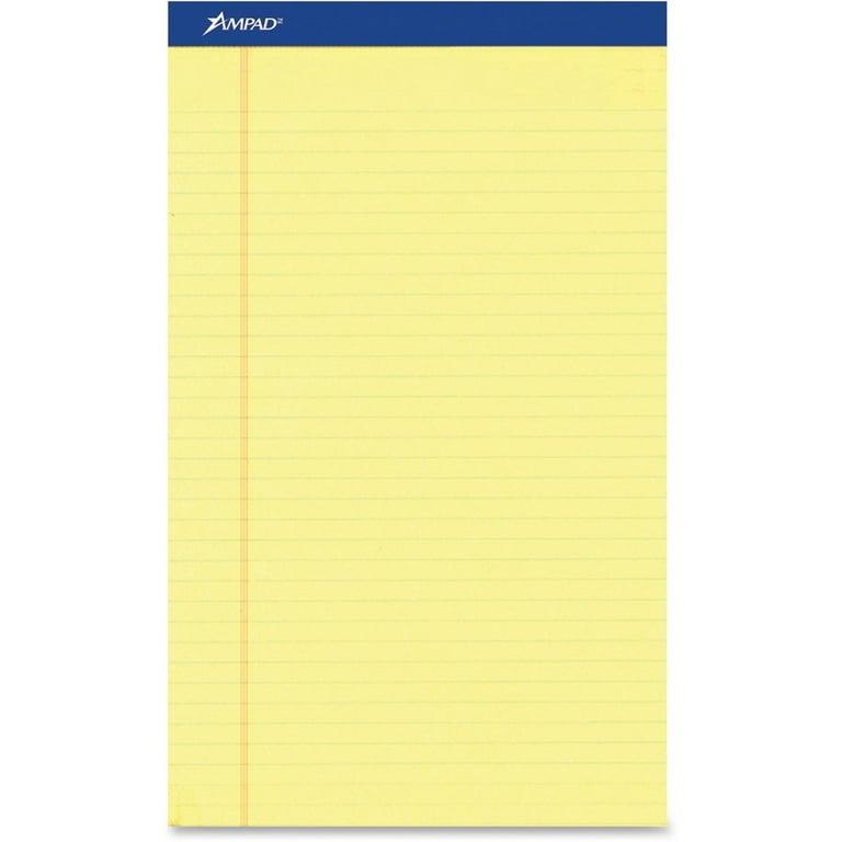 Gold Fibre Quality Writing Pads, Wide/Legal Rule, 50 Canary-Yellow 8.5 x 11.75 Sheets, Dozen Gold Fibre Quality Writing Pads, Wide/Legal Rule, 50 Canary-Yellow 8.5 x 11.75 Sheets, Dozen
