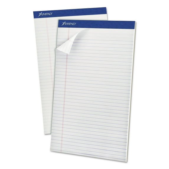 Perforated Writing Pads, Wide/legal Rule, 50 White 8.5 X 14 Sheets, Dozen | Bundle of 2 Dozen