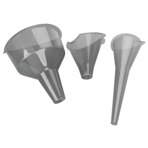 Performance Tool W4053 Clear View Easy-Fill Funnel Set (3 Pieces) - Versatile Liquid Filling Solutions