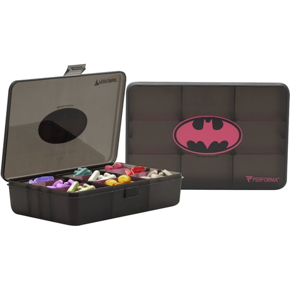 Performa Chest Pill Container Case - Pink Batman - Dishwasher safe and BPA-free