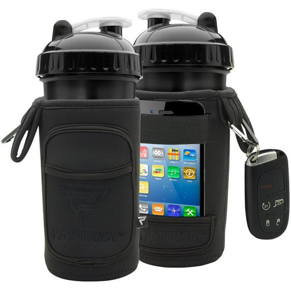 Performa FitGO Insulated Shaker Cup Holder Sleeve - Black/Black
