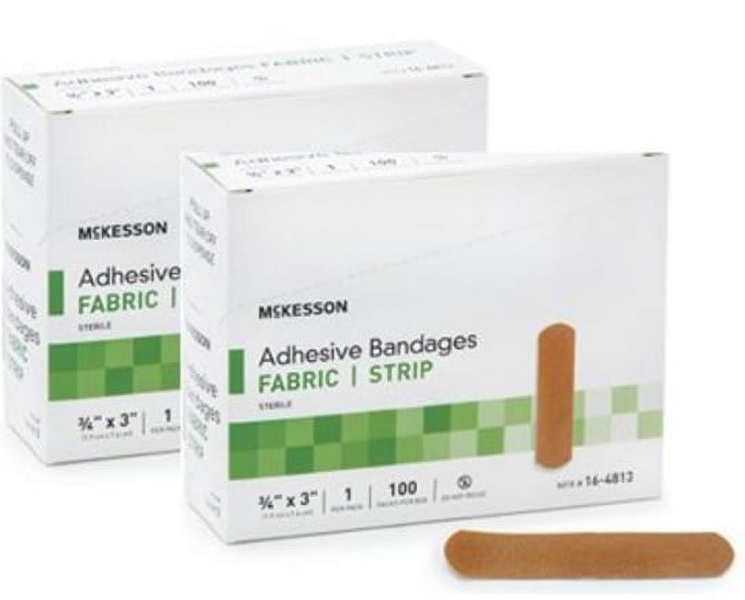 Performance Bandage Adhesive Fabric Strip 3/4"X3" Latex Free Box of