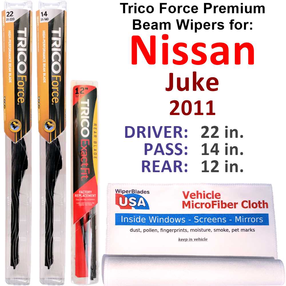 Performance Beam Wipers (Set of 3) w/Rear Wiper compatible with 2011