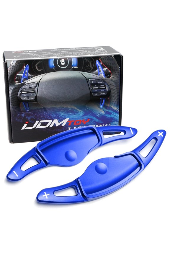 Performance Blue Lightweight Aluminum Larger Paddle Shifter Extension For 2019-2022 Hyundai Veloster JS (Excluding N-Line)
