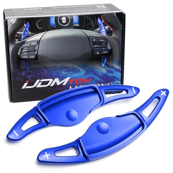 Performance Blue Lightweight Aluminum Larger Paddle Shifter Extension For 2019-2022 Hyundai Veloster JS (Excluding N-Line)