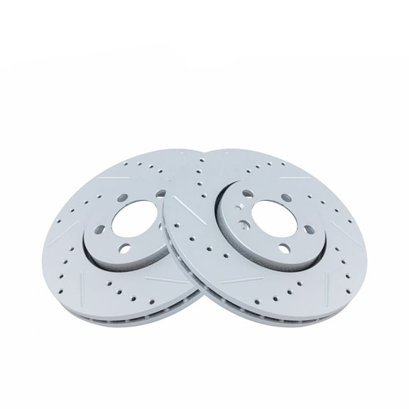 Performance Brake Rotor Drilled & Slotted G-Coated Front Pair For Volkswagen