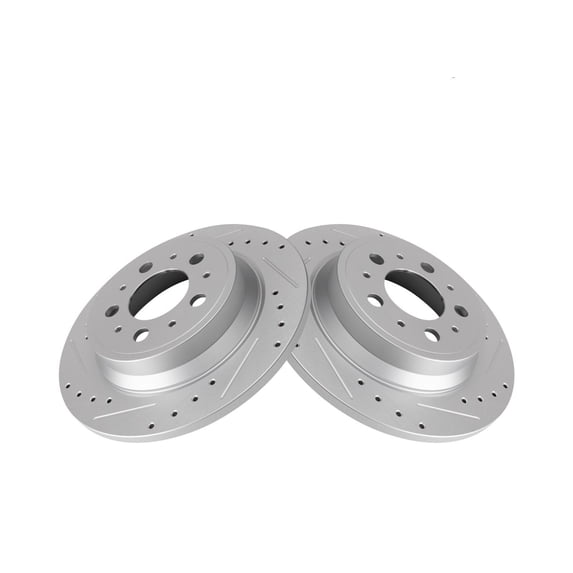 Performance Brake Rotor Drilled Slotted Rear Coated Pair For S60 S80 V70 XC70