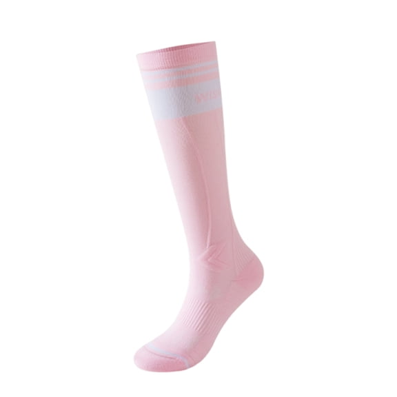 Performance Calf Sleeves, Breathable Knee High Compression Socks for Sports, Hiking, Pregnancy & Long Standing Work Pink