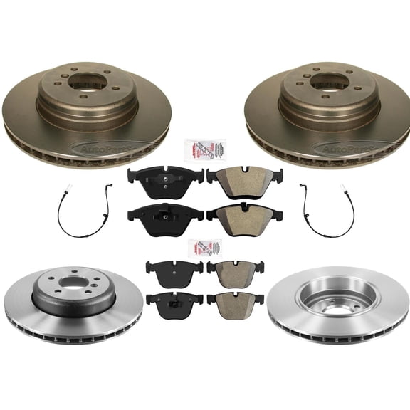 Performance Carbon F&R Disc Brake Rotors Pads For BMW 550i 2006-2010 Sensor