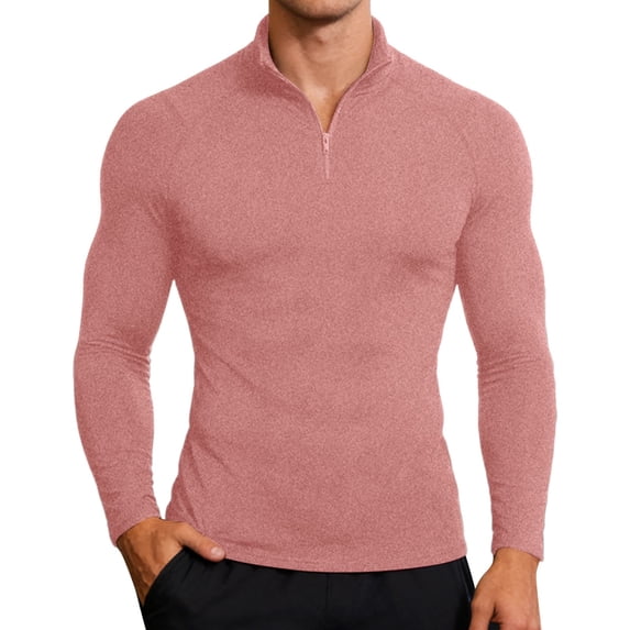 Performance Compression Long Sleeve Shirt High Elasticity Workout Running Training Athletic Fitness Top Mens Blouse For Outdoor Watermelon Red XXL