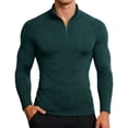 thumbnail image 1 of Performance Compression Long Sleeve Shirt High Elasticity Workout Running Training Athletic Fitness Top Multiple Size Selection Dark Green L, 1 of 6
