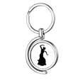thumbnail image 1 of Performance Dancer Folk Dance Rotating Keychain Metal Keyring Holder, 1 of 2