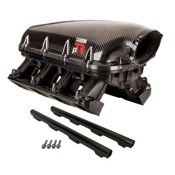 Performance Design Carbon pTR LS1 Intake Manifold for Cathedral Port LS Engines LS2 LS6 LQ4 LQ9 L33 LH6 LC9 - Black Flange
