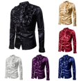thumbnail image 1 of Performance Design Men's Standing Casual Fashion Long Sleeve Shirt Black XL, 1 of 5