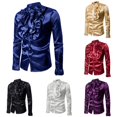 thumbnail image 1 of Performance Design Men's Standing Casual Fashion Long Sleeve Shirt Blue M, 1 of 8