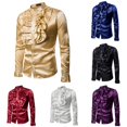 thumbnail image 1 of Performance Design Men's Standing Casual Fashion Long Sleeve Shirt Brown S, 1 of 8