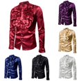 thumbnail image 1 of Performance Design Men's Standing Casual Fashion Long Sleeve Shirt Red M, 1 of 8