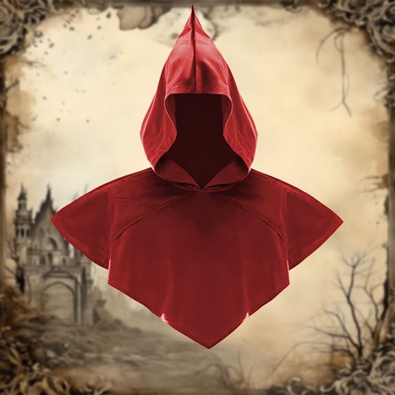Performance Drama Festival Cape Wrap with Hooded Design for Year Round Use With Robes and, Red
